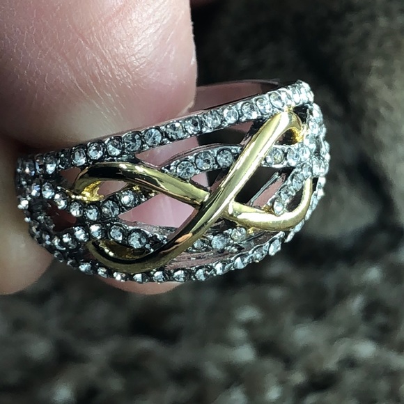 💕Sterling Silver Ring w Gold Forever Eight💕 - Picture 3 of 4